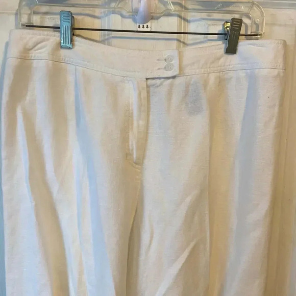 Liz Claiborne Audra Linen Blend White Pants Women's Size 10 - Picture 4 of 7